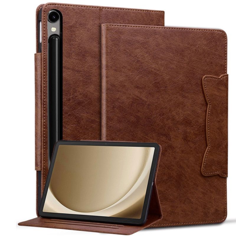 Kožený Kryt Samsung Galaxy Tab S10 Fe Plus Kočičí Spona