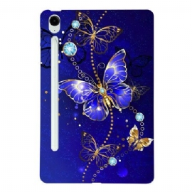 Kryt Samsung Galaxy Tab S10 Fe Plus Modro-zlatí Motýli