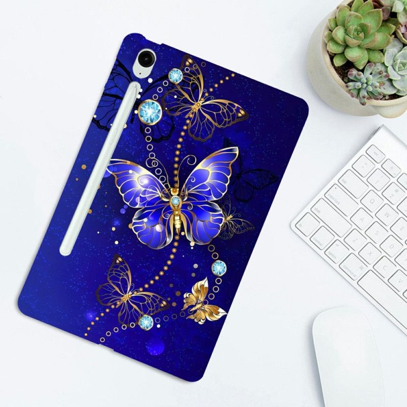 Kryt Samsung Galaxy Tab S10 Fe Plus Modro-zlatí Motýli