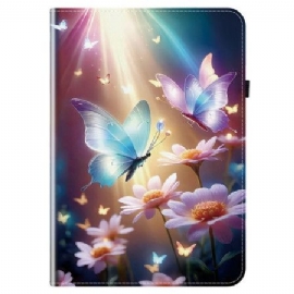 Pouzdro Samsung Galaxy Tab S10 Fe Plus Svítící Motýli