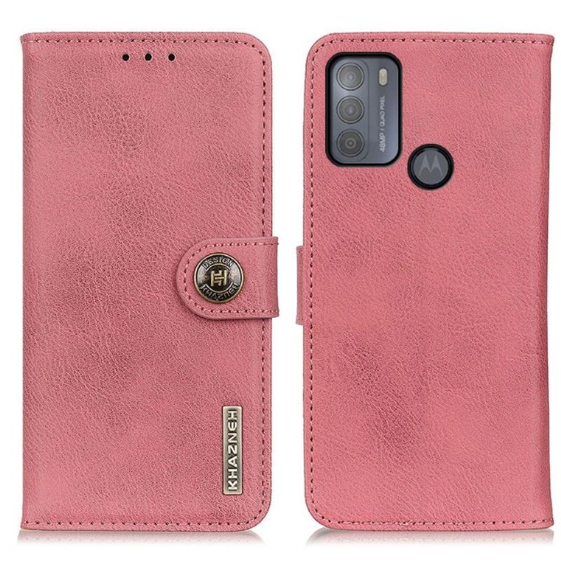 Flipové Pouzdro Na Motorola Moto G50 Držák Karet S Koženými Efekty Khazneh
