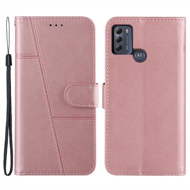 Flipové Pouzdro Na Motorola Moto G50 Efektní Linie Kůže