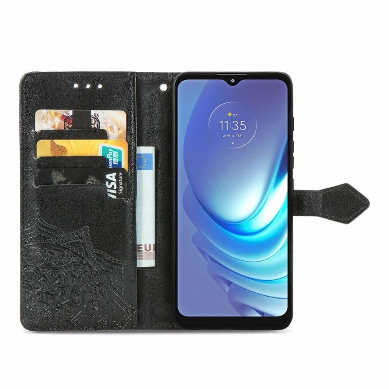 Flipové Pouzdro Na Motorola Moto G50 Mandala Reliéf Z Umělé Kůže Retro