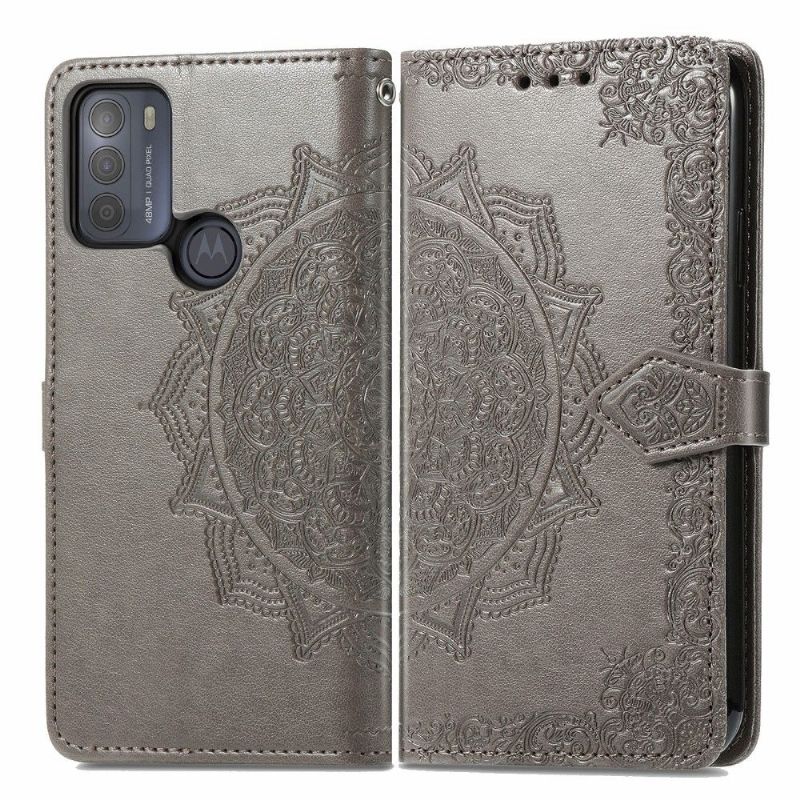 Flipové Pouzdro Na Motorola Moto G50 Mandala Reliéf Z Umělé Kůže Retro