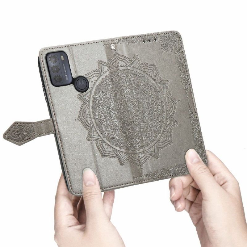Flipové Pouzdro Na Motorola Moto G50 Mandala Reliéf Z Umělé Kůže Retro