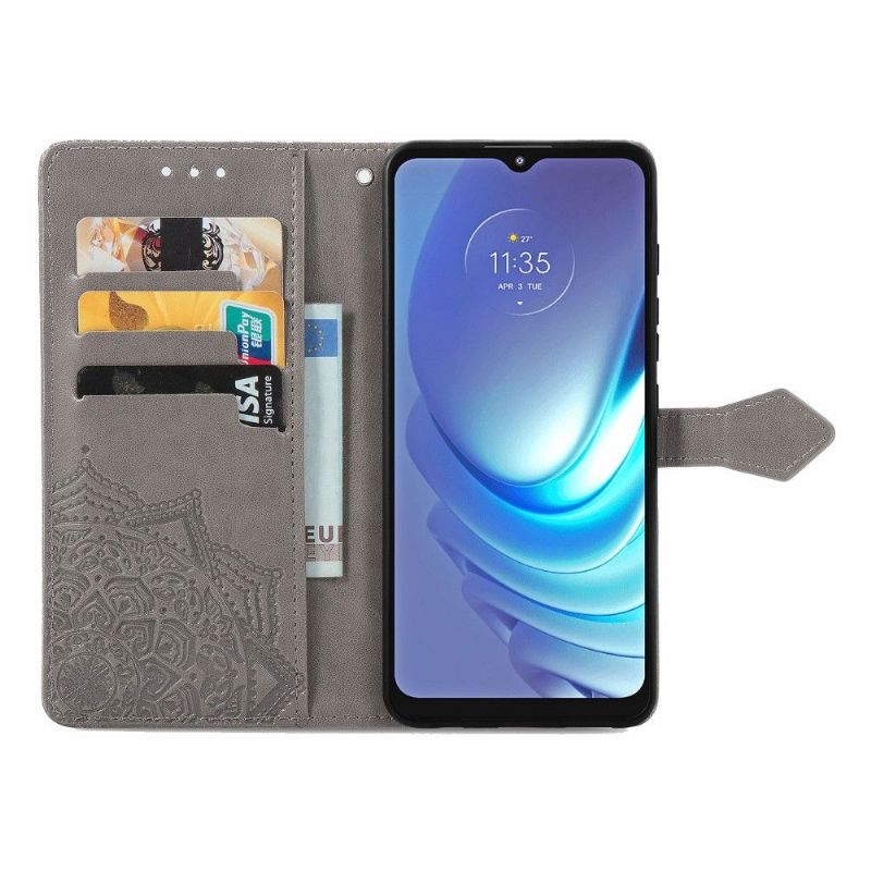 Flipové Pouzdro Na Motorola Moto G50 Mandala Reliéf Z Umělé Kůže Retro