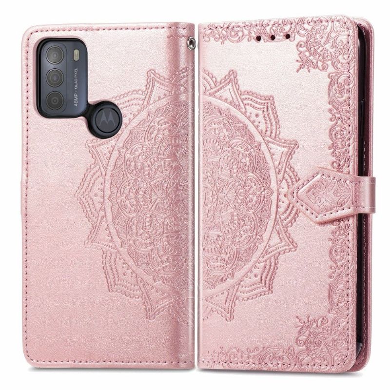 Flipové Pouzdro Na Motorola Moto G50 Mandala Reliéf Z Umělé Kůže Retro