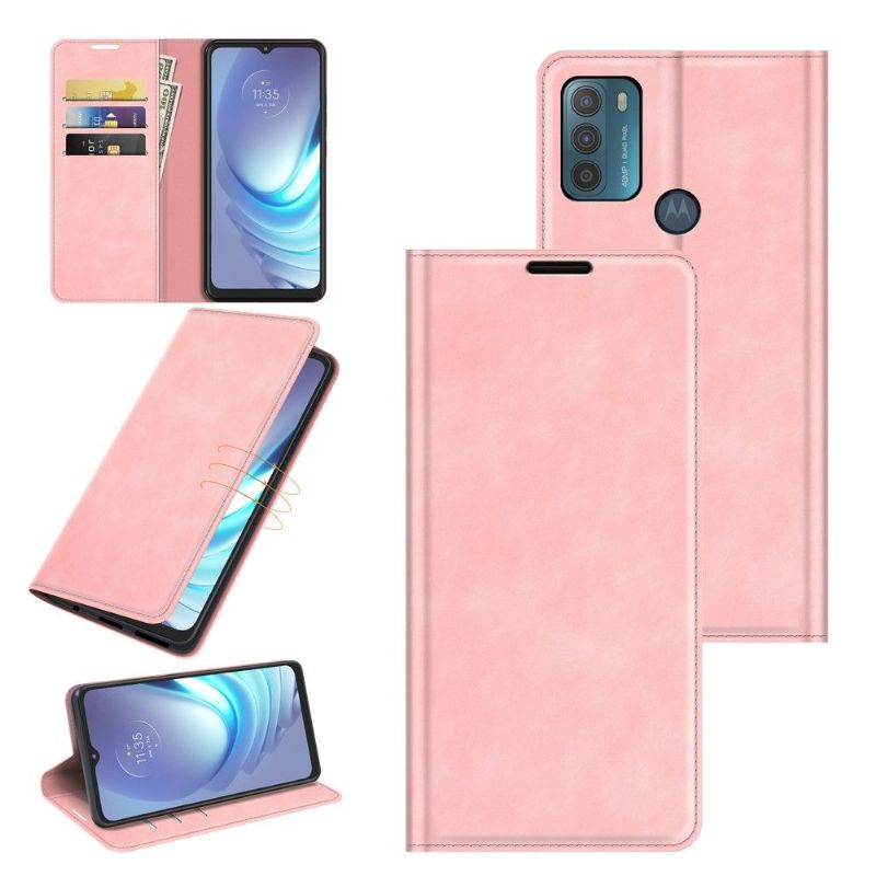 Kožené Pouzdro Folio Na Motorola Moto G50 Funkční Stojan Z Umělé Kůže