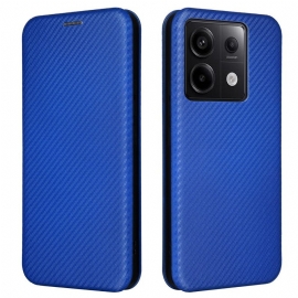 Kožené Pouzdro Folio Na Poco X6 5g Uhlíkové Vlákno