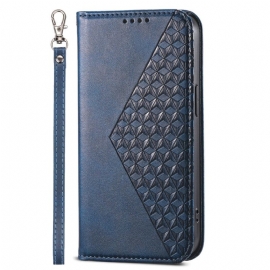 Kožené Pouzdro Folio Poco X6 5g Diamantový Vzor S Páskem