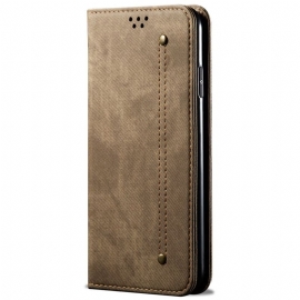 Kožené Pouzdro Folio Poco X6 5g Džínová Tkanina