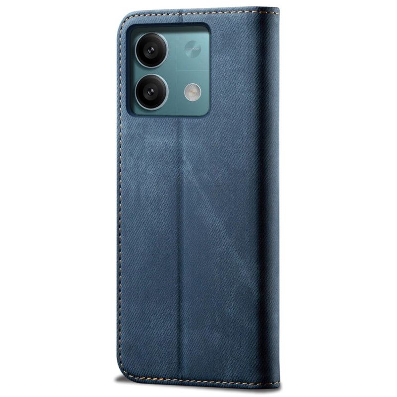 Kožené Pouzdro Folio Poco X6 5g Džínová Tkanina