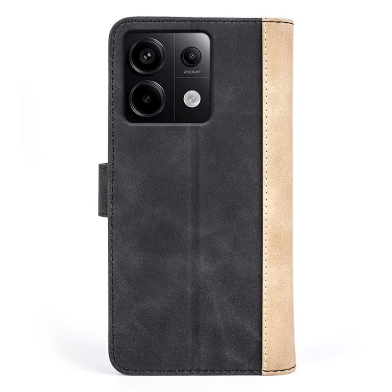 Kožený Kryt Na Poco X6 5g Dvoubarevný Design