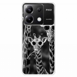 Kryt Poco X6 5g Kryty Na Mobil Žirafy Se Slunečními Brýlemi