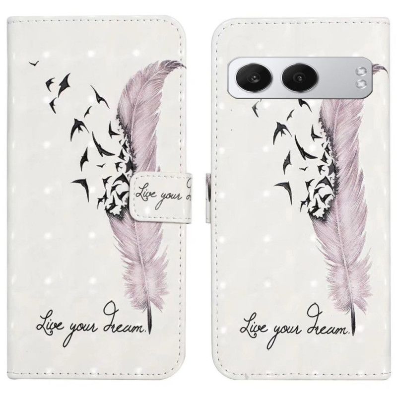 Kožený Kryt Na Oneplus Nord 4 3d Růžové Pírko