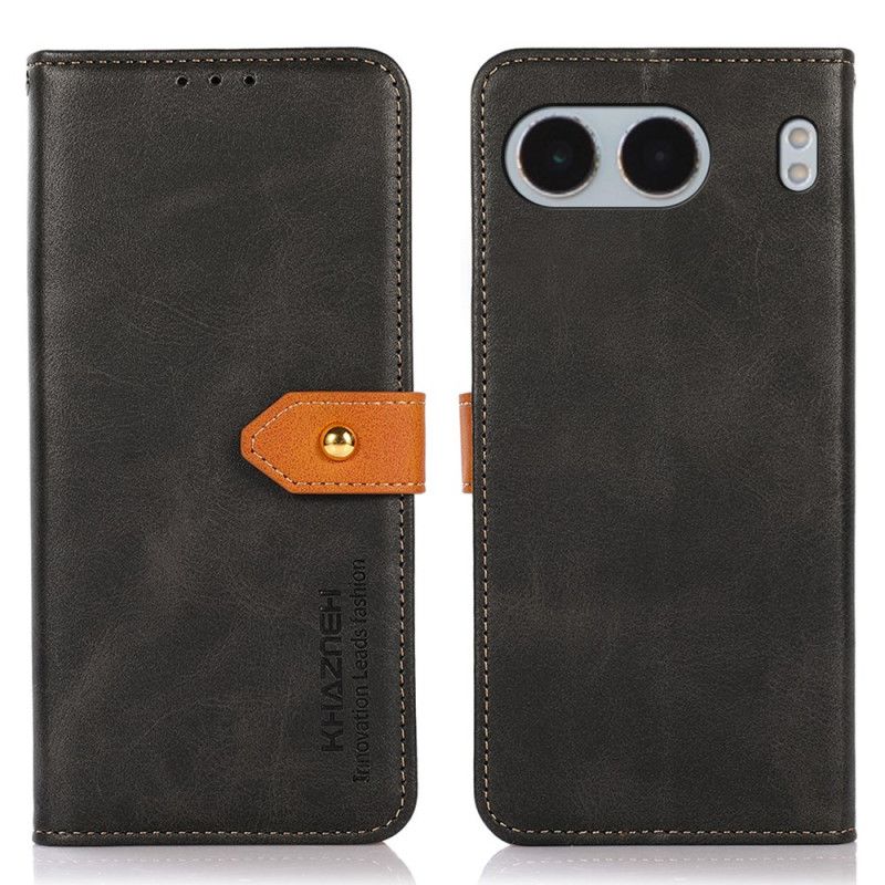 Kožený Kryt Na Oneplus Nord 4 Zlatá Spona Khazneh