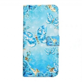 Kožený Kryt Oneplus Nord 4 3d Modří Motýli