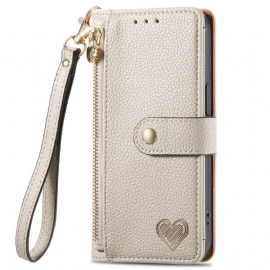 Kožený Kryt Oneplus Nord 4 Peněženka Se Srdíčkem A Rfid Blokováním