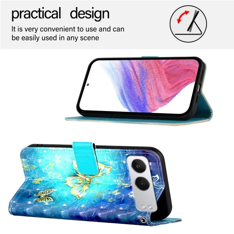 Kožený Kryt Oneplus Nord 4 Zlatí Motýli