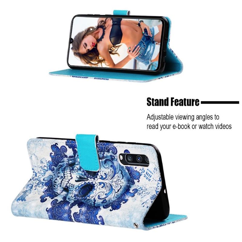 Flipové Pouzdro Na Samsung Galaxy A70 Vzor Calavera