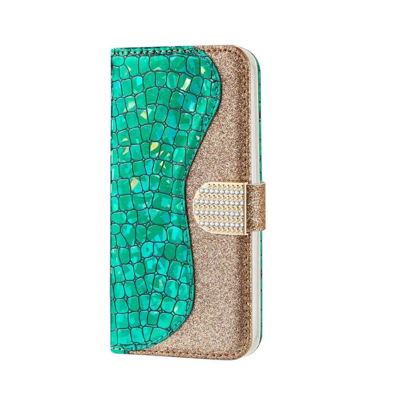 Kožené Pouzdro Folio Na Samsung Galaxy A70 Efekt Glamour Croc