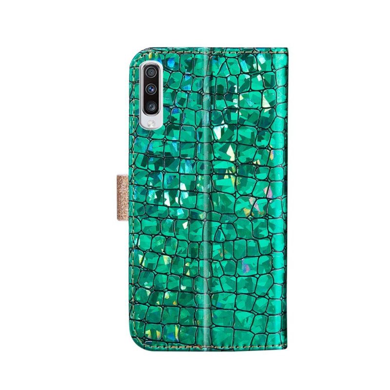 Kožené Pouzdro Folio Na Samsung Galaxy A70 Efekt Glamour Croc