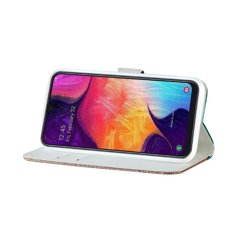 Kožené Pouzdro Folio Na Samsung Galaxy A70 Efekt Glamour Croc