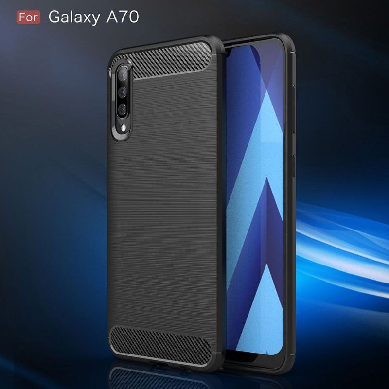 Kryt Na Samsung Galaxy A70 Uhlíkový Kartáčovaný Gel