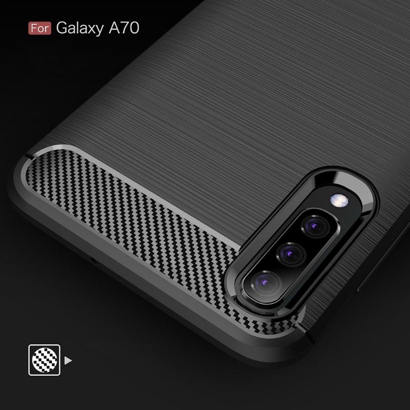 Kryt Na Samsung Galaxy A70 Uhlíkový Kartáčovaný Gel