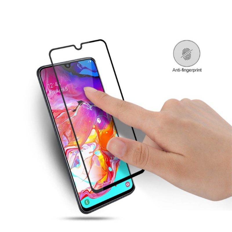 Kryty Na Mobil Na Samsung Galaxy A70 Ochranný Ochranné Tvrzené Sklo V Plné Velikosti – Černá