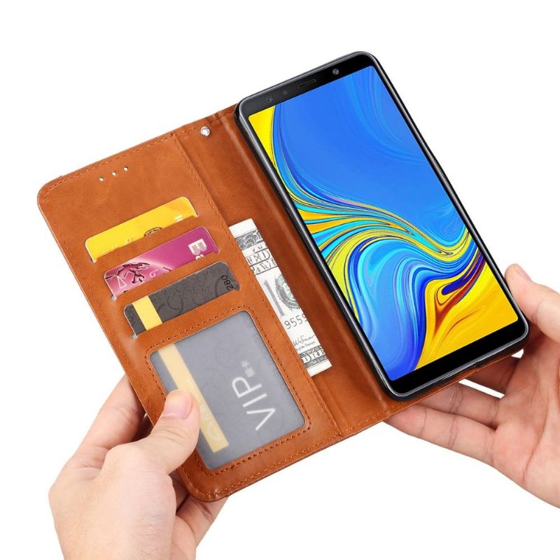 Pouzdra Na Samsung Galaxy A70 Imitace Kůže Se Stojanem A Držákem Na Karty