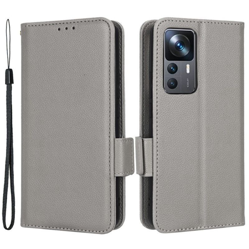 Kryty Na Mobil Na Xiaomi 12T / 12T Pro Flipové Pouzdro Kožený Efekt S Páskem