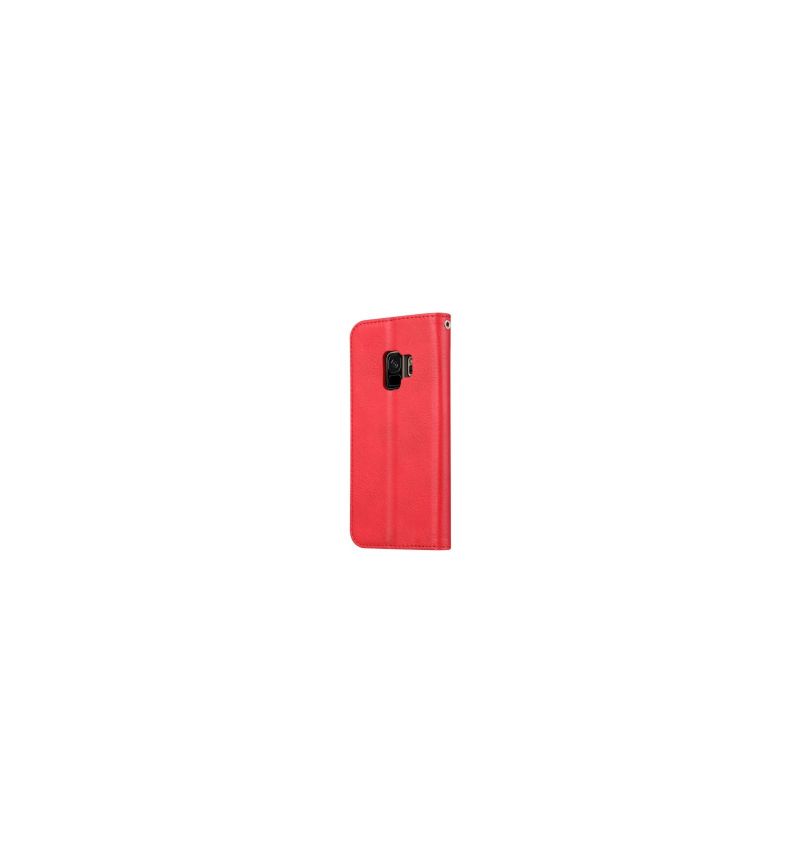 Flipové Pouzdro Na Samsung Galaxy S9 Kožená Peněženka - Červená