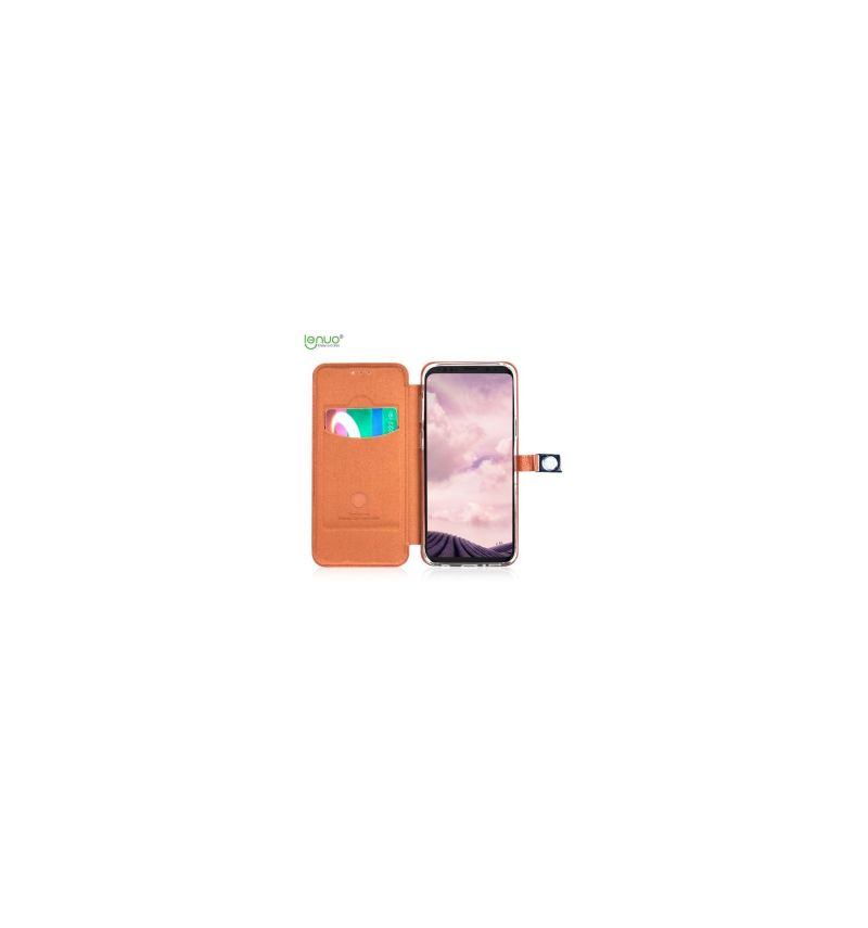 Kožené Pouzdro Na Samsung Galaxy S9 Umělá Kůže Lenuo Premium - Hnědá