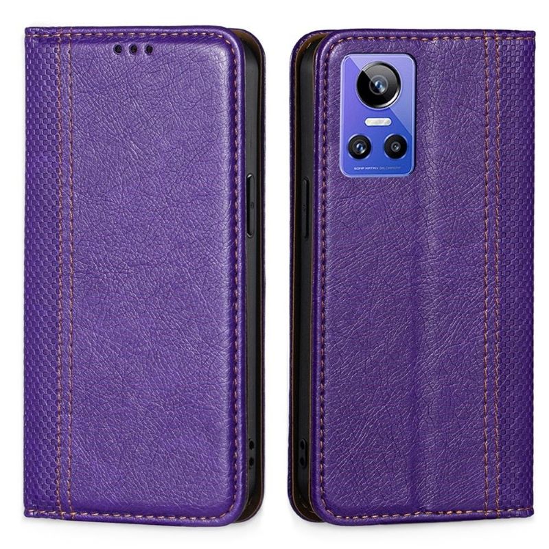 Flipové Pouzdro Na Realme GT Neo 3 Kožené Pouzdro Přehození Švů Folia