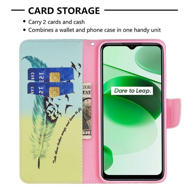 Kožené Pouzdro Na Realme GT Neo 3 Brk A Citace