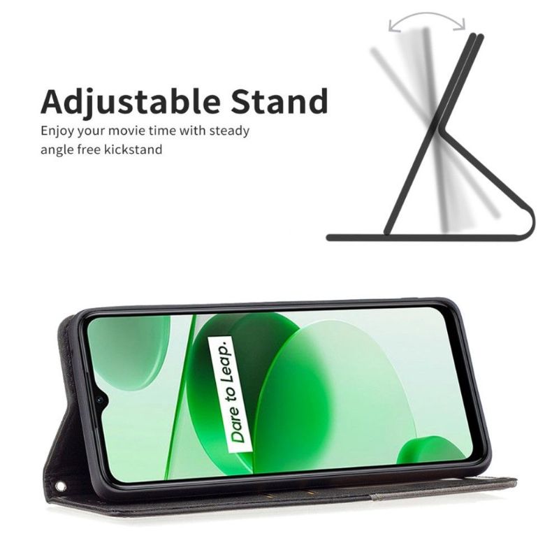 Kožené Pouzdro Na Realme GT Neo 3 Kožený Držák Na Karty Ve Stylu Célinia