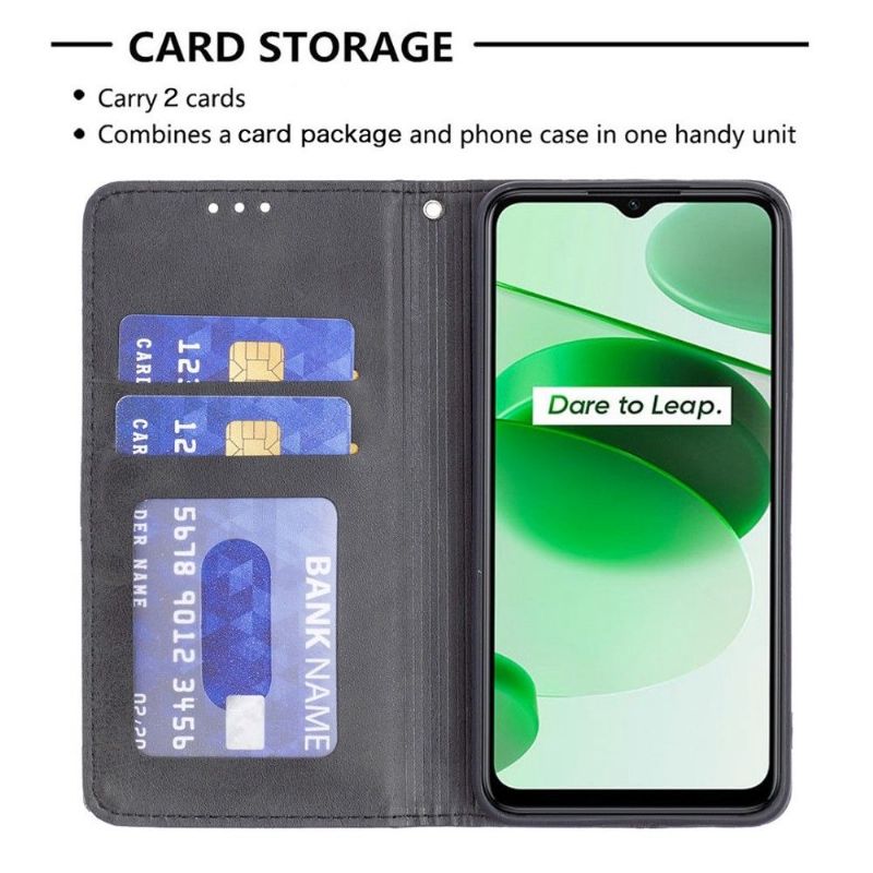 Kožené Pouzdro Na Realme GT Neo 3 Kožený Držák Na Karty Ve Stylu Célinia