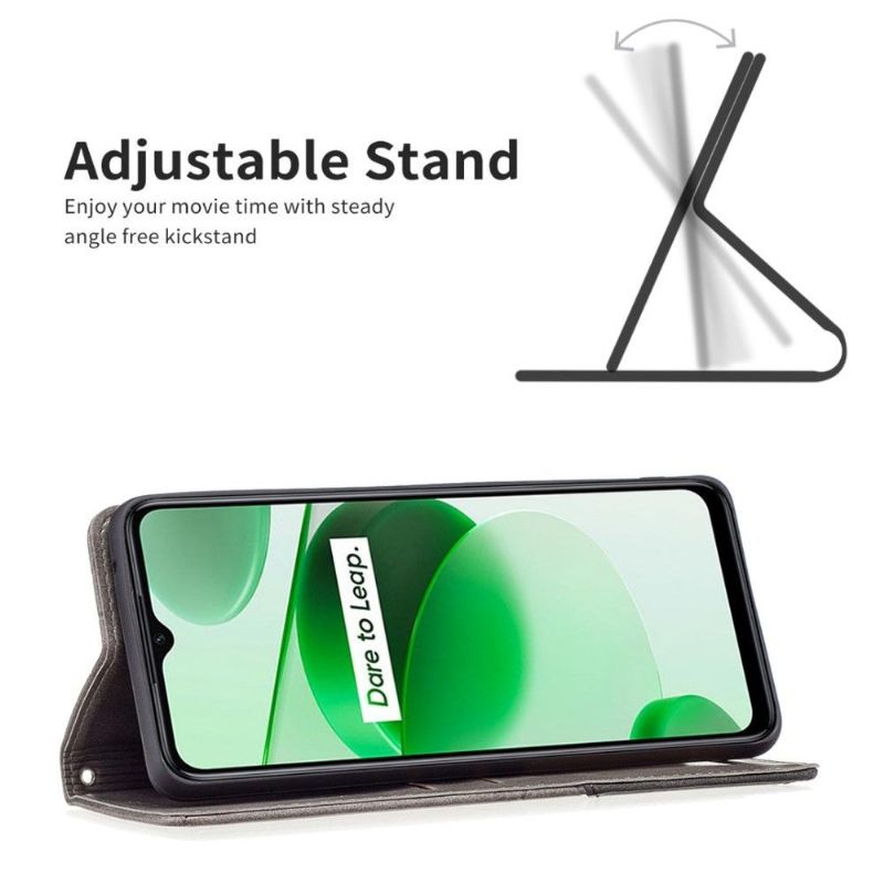 Kožené Pouzdro Na Realme GT Neo 3 Kožený Držák Na Karty Ve Stylu Célinia