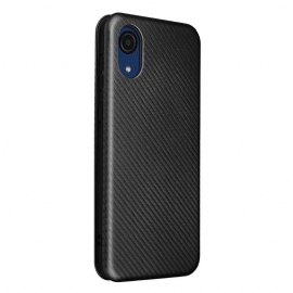 Flipové Pouzdro Na Samsung Galaxy A03 Core Koženka Z Uhlíkových Vláken