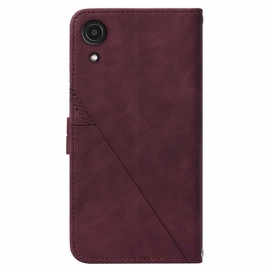 Flipové Pouzdro Na Samsung Galaxy A03 Core Kožený Efekt S Geometrickým Designem