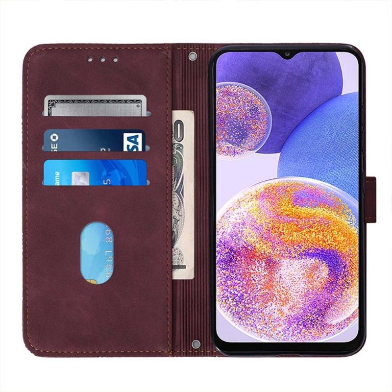 Flipové Pouzdro Na Samsung Galaxy A03 Core Kožený Efekt S Geometrickým Designem