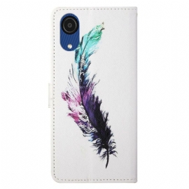Flipové Pouzdro Na Samsung Galaxy A03 Core Peříčko