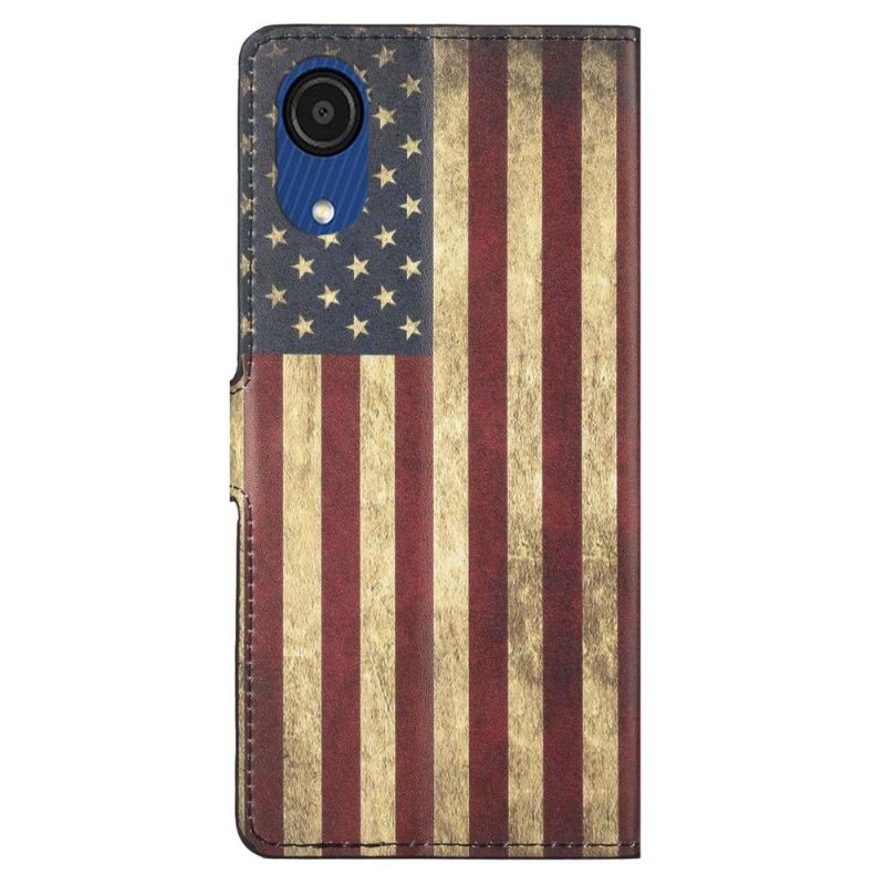 Flipové Pouzdro Na Samsung Galaxy A03 Core Vintage Americká Vlajka