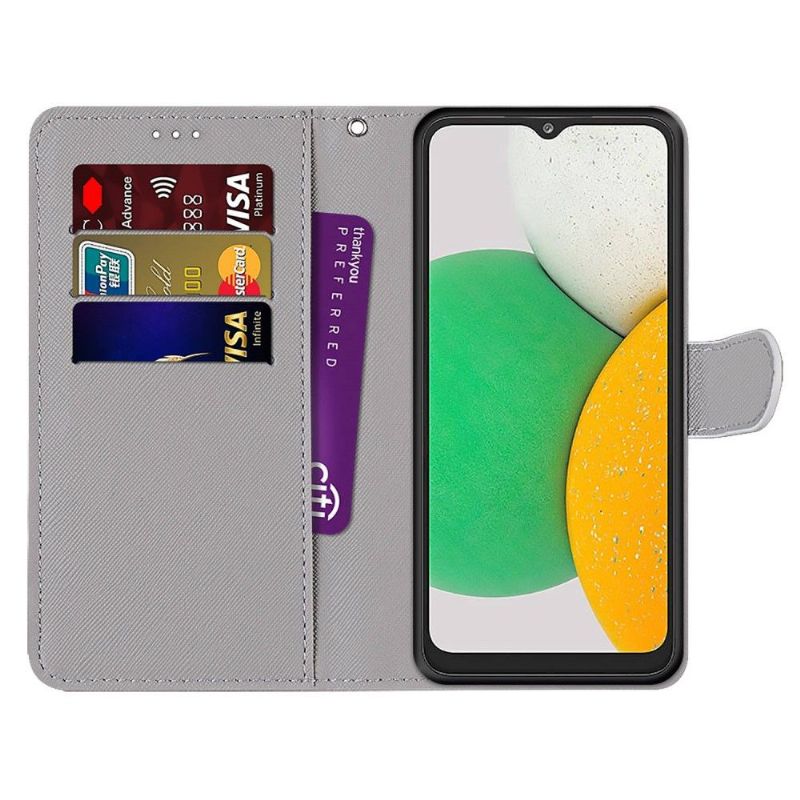 Flipové Pouzdro Na Samsung Galaxy A03 Core Zelené A Růžové Listy