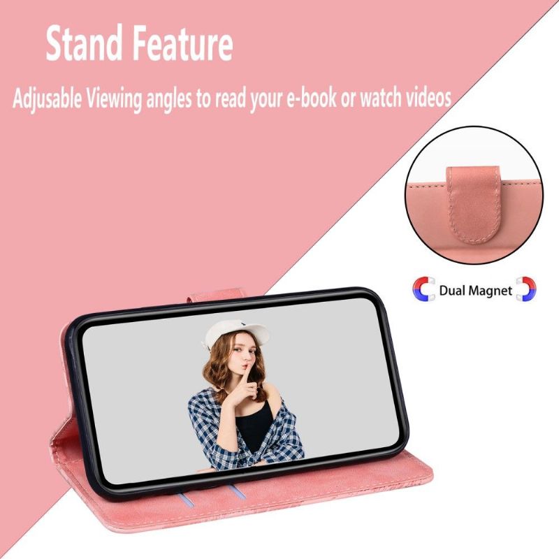 Kožené Pouzdro Na Samsung Galaxy A03 Core Ochranný Ochrana Barevných Motýlů