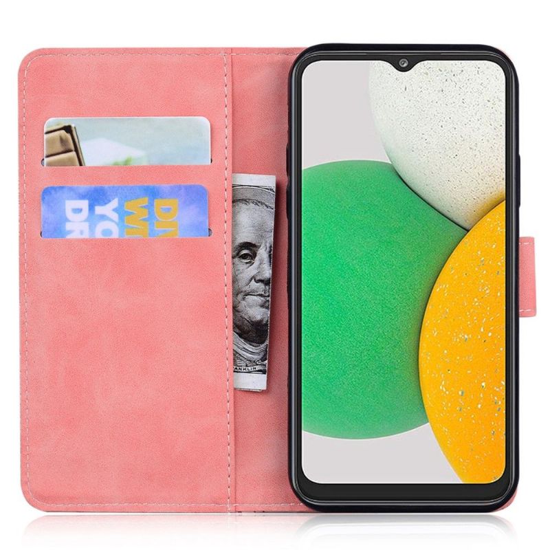 Kožené Pouzdro Na Samsung Galaxy A03 Core Ochranný Ochrana Barevných Motýlů