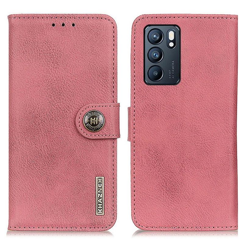 Flipové Pouzdro Na Oppo Reno 6 5G Držák Karet S Koženými Efekty Khazneh