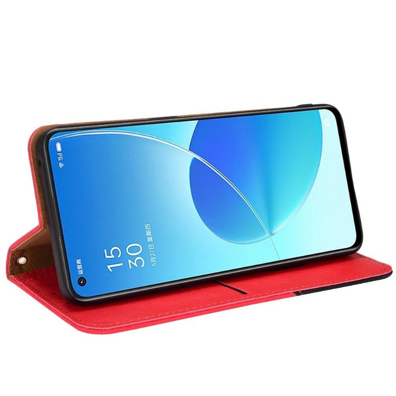 Flipové Pouzdro Na Oppo Reno 6 5G Kožené Pouzdro Retro Umělá Kůže