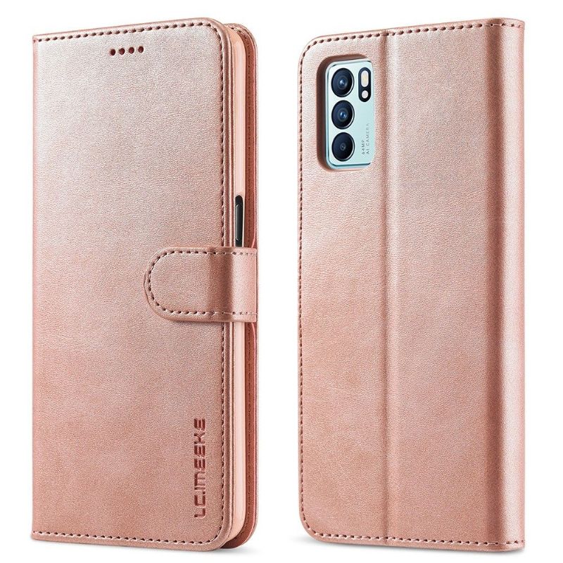 Flipové Pouzdro Na Oppo Reno 6 5G Kožený Efekt Lc.imeeke